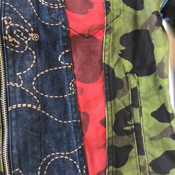 ๐HP๐Leviโs x Bape Trucker Jean Jacket Patchwork - Picture 4 of 16